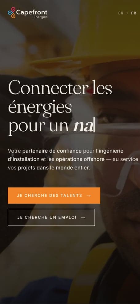 Capefront Energies, aperçu mobile