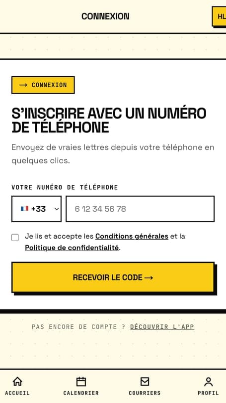 PerPost, aperçu mobile